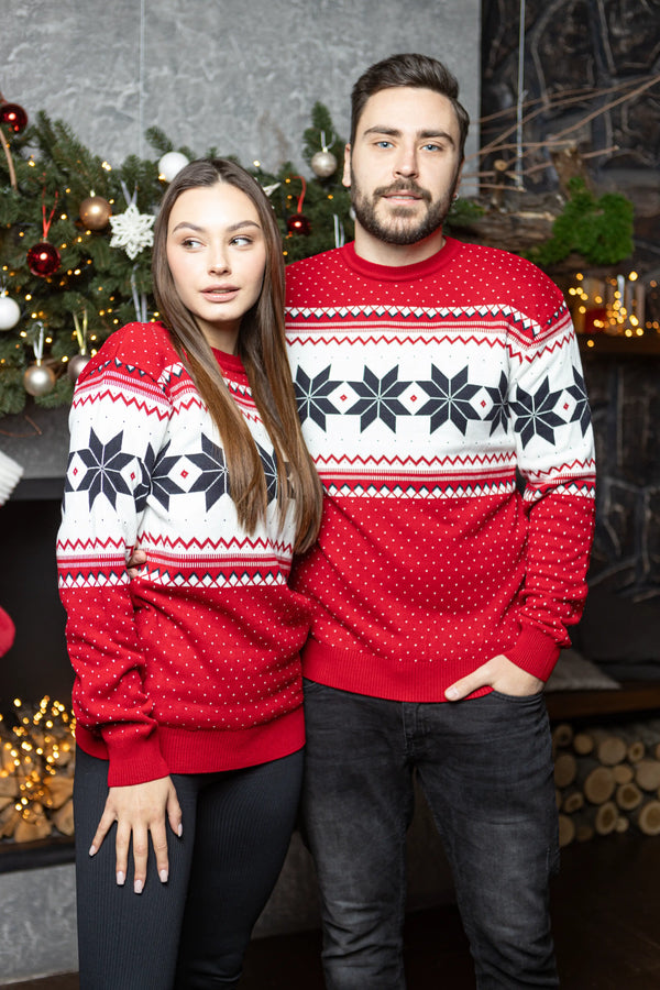 Christmas Sweater For Couples No1  Cozy Snowflakes