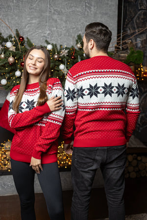 Christmas Sweater For Couples No1  Cozy Snowflakes