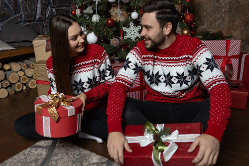 Christmas Sweater For Couples No1  Cozy Snowflakes