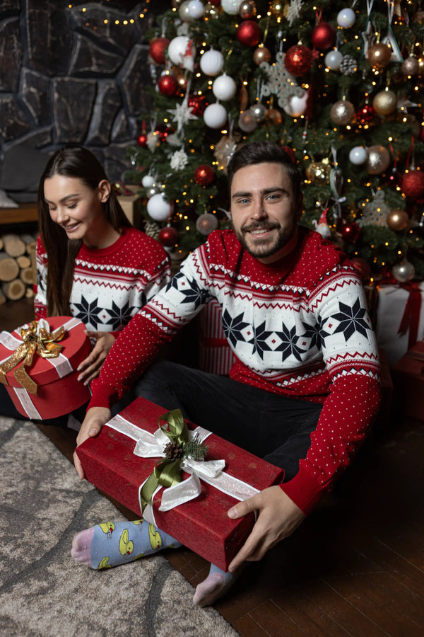 Christmas Sweater For Couples No1  Cozy Snowflakes