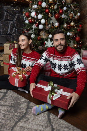 Christmas Sweater For Couples No1  Cozy Snowflakes