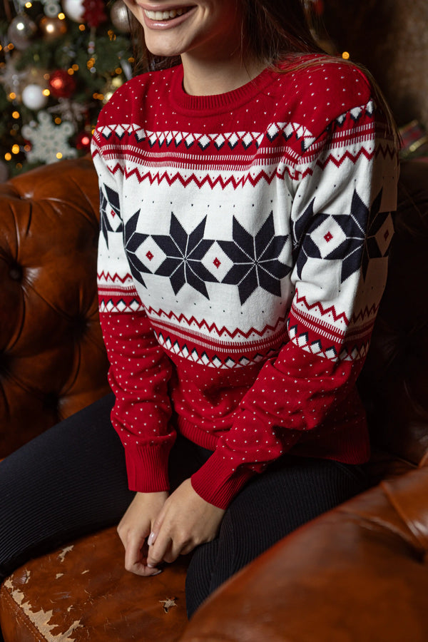 Christmas Sweater For Couples No1  Cozy Snowflakes