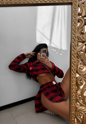 Christmas Cropped Pajamas Set №1 Flannel Style