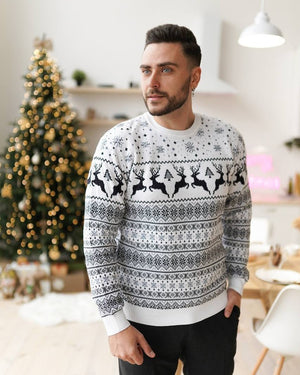 Cozy Sweater For Couples No2 Cinnamon Reindeer