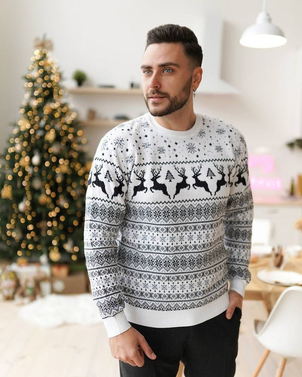 Cozy Sweater For Couples No2 Cinnamon Reindeer