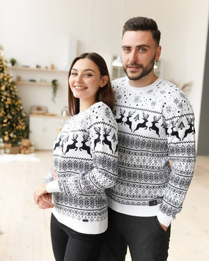 Cozy Sweater For Couples No2 Cinnamon Reindeer