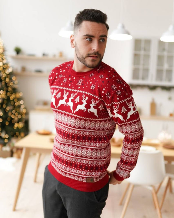 Cozy Sweater For Couples No2 Cinnamon Reindeer