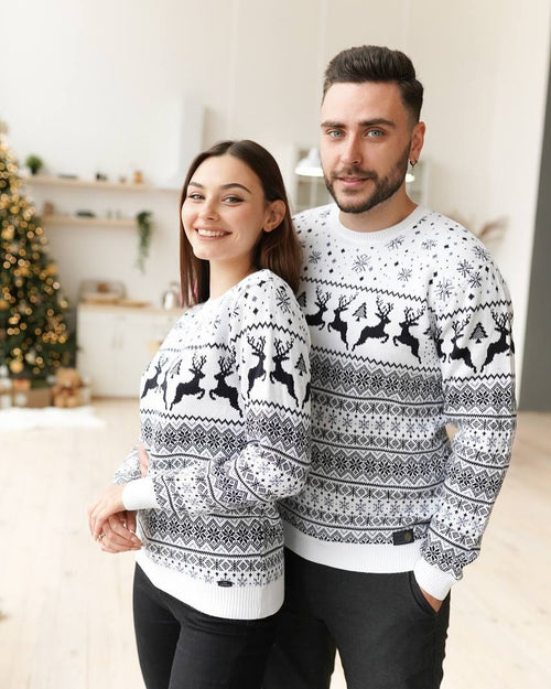 Cozy Sweater For Couples No2 Cinnamon Reindeer