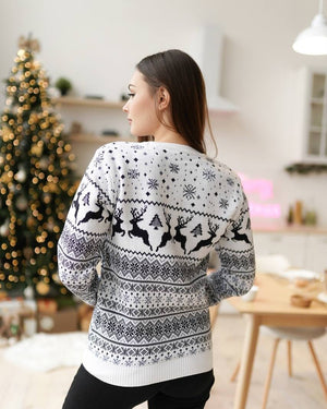 Cozy Sweater For Couples No2 Cinnamon Reindeer