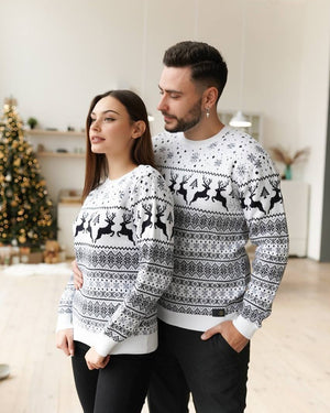 Cozy Sweater For Couples No2 Cinnamon Reindeer