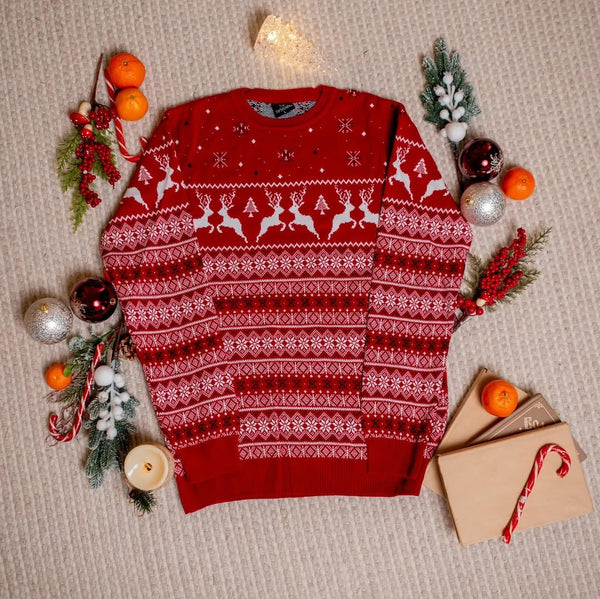 Cozy Sweater For Couples No2 Cinnamon Reindeer